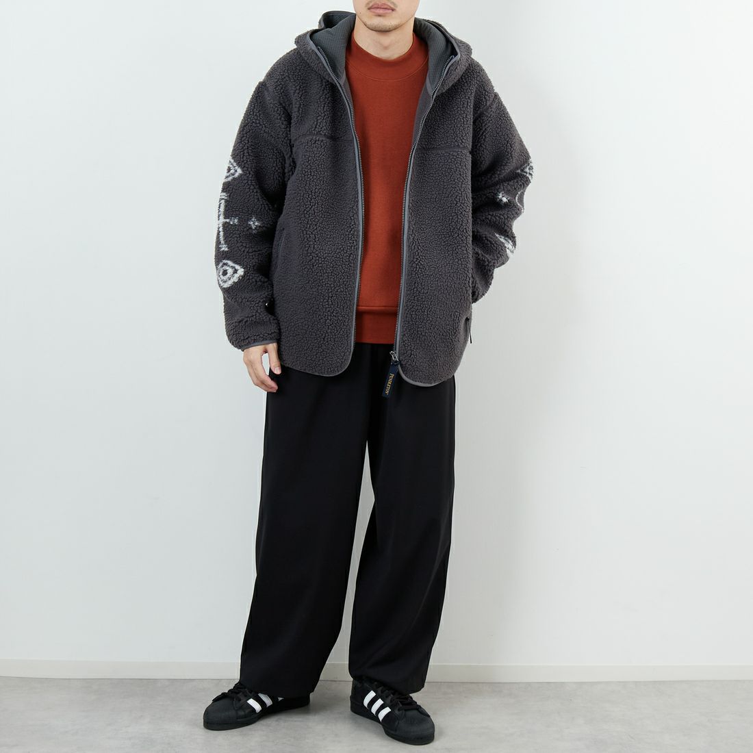 PENDLETON [ペンドルトン] ジップボアフーディ [5475-1025] 75 S.GRAY &&モデル身長：168cm 着用サイズ：M&&