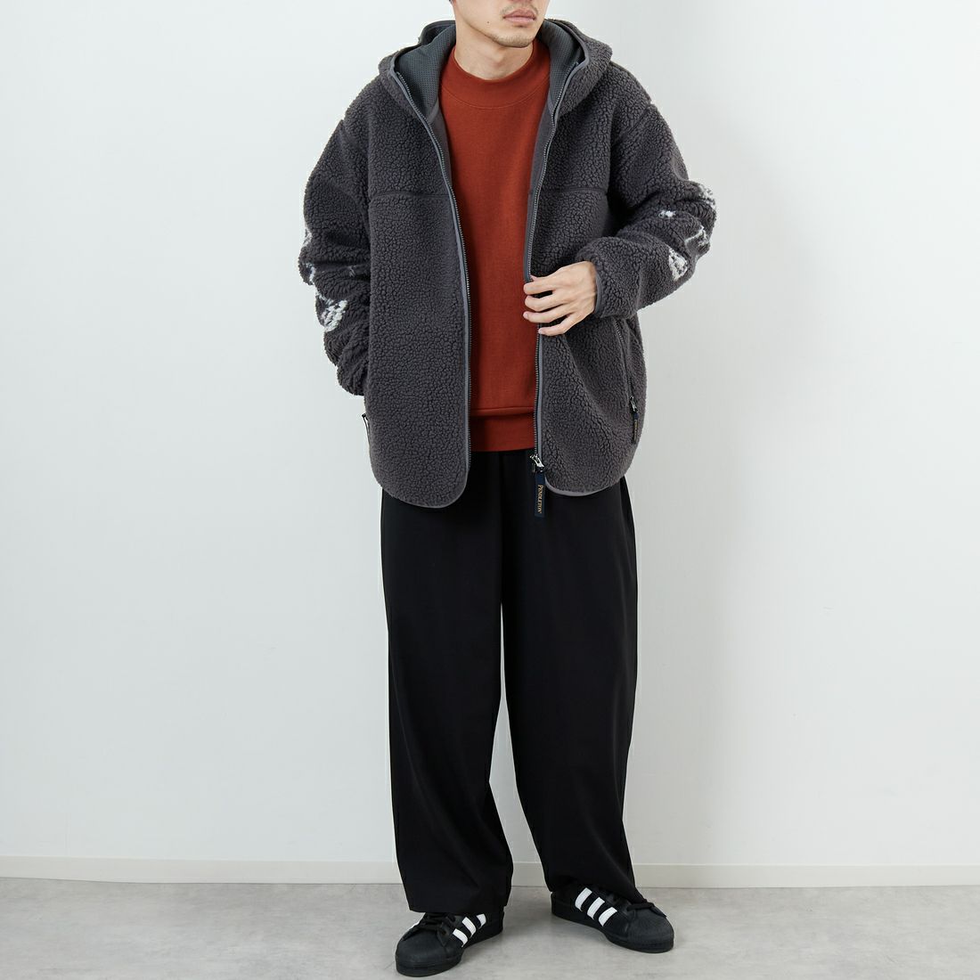 PENDLETON [ペンドルトン] ジップボアフーディ [5475-1025] 75 S.GRAY &&モデル身長：168cm 着用サイズ：M&&