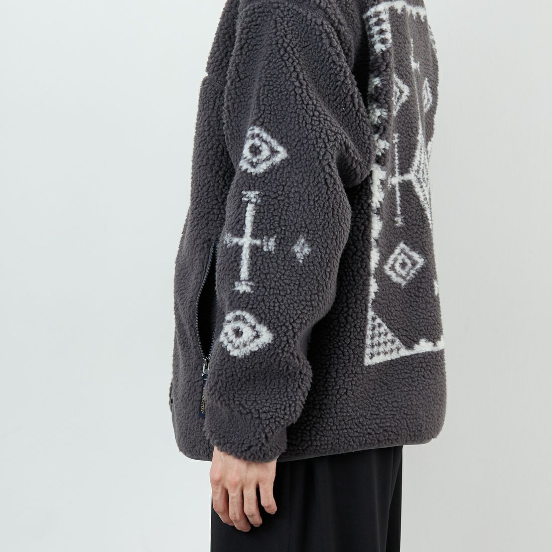 PENDLETON [ペンドルトン] ジップボアフーディ [5475-1025] 75 S.GRAY &&モデル身長：168cm 着用サイズ：M&&