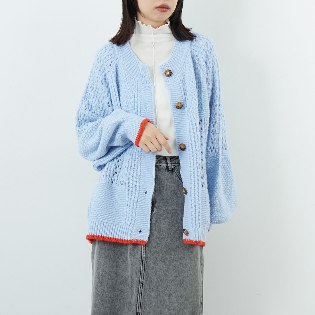 02 BLUE&&モデル身長：162cm 着用サイズ：M&&