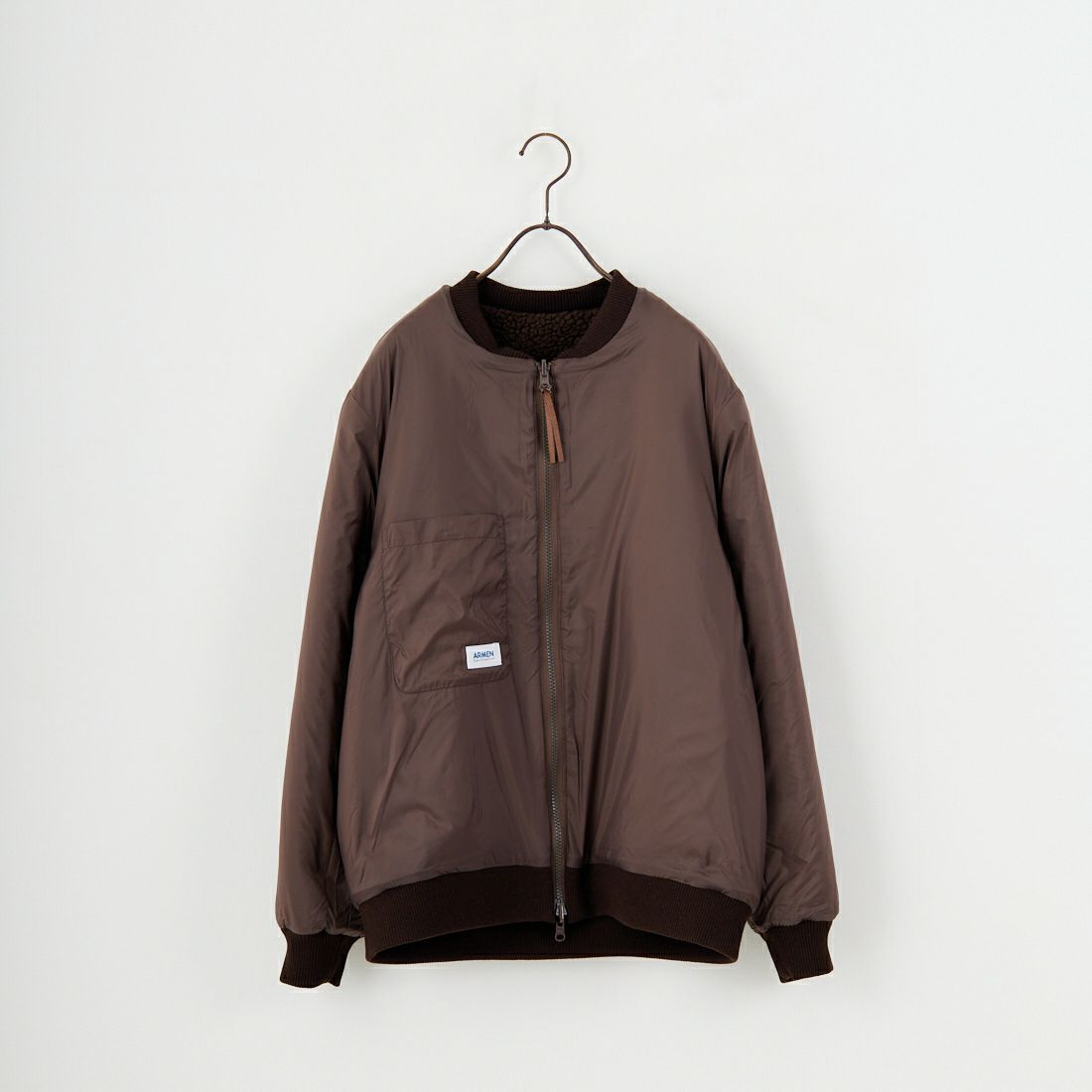 ARMEN [アーメン] リバーシブル ジップアップフリースジャケット [ADNAM2553] 8889 BRN/B