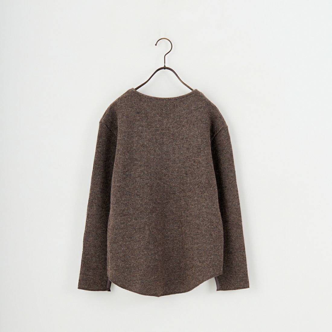 me. [ミードット] ウールコットンリブ ヘンリーネックプルオーバー [ME-25311] 215 BROWN