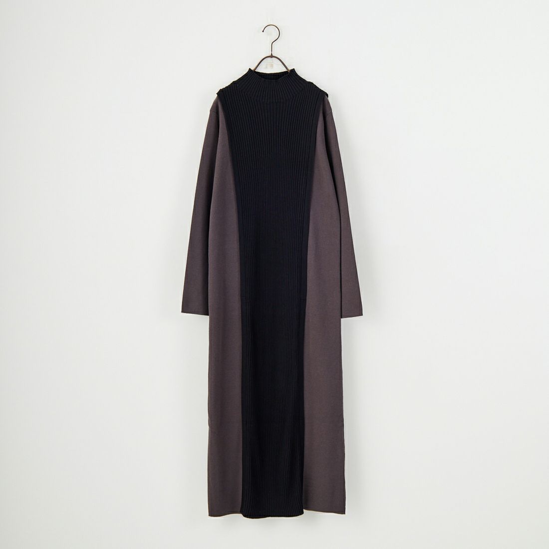 &g'aime [アンジェム] 配色ニットワンピース [986-67407] ﾁｬｺｰﾙ