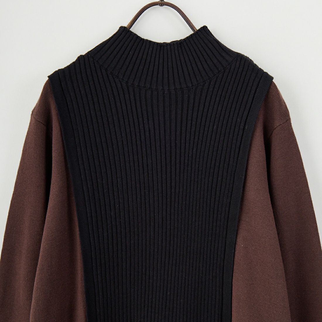 &g'aime [アンジェム] 配色ニットワンピース [986-67407] ﾌﾞﾗｳﾝ