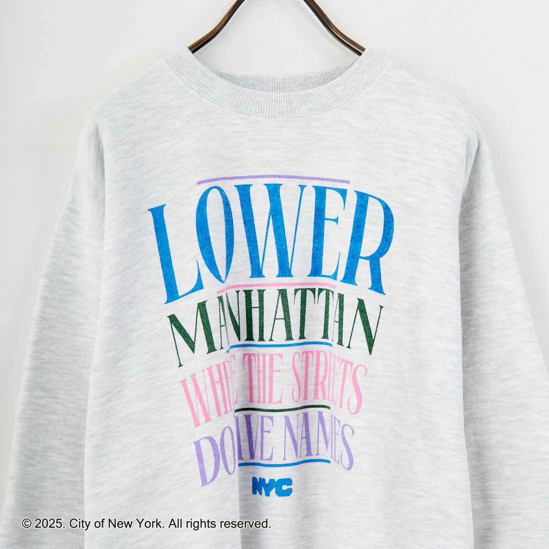 NYC × GOOD ROCK SPEED [エヌワイシー × グッドロックスピード] NYC クルーネックスウェット [25NYC208W] ASH