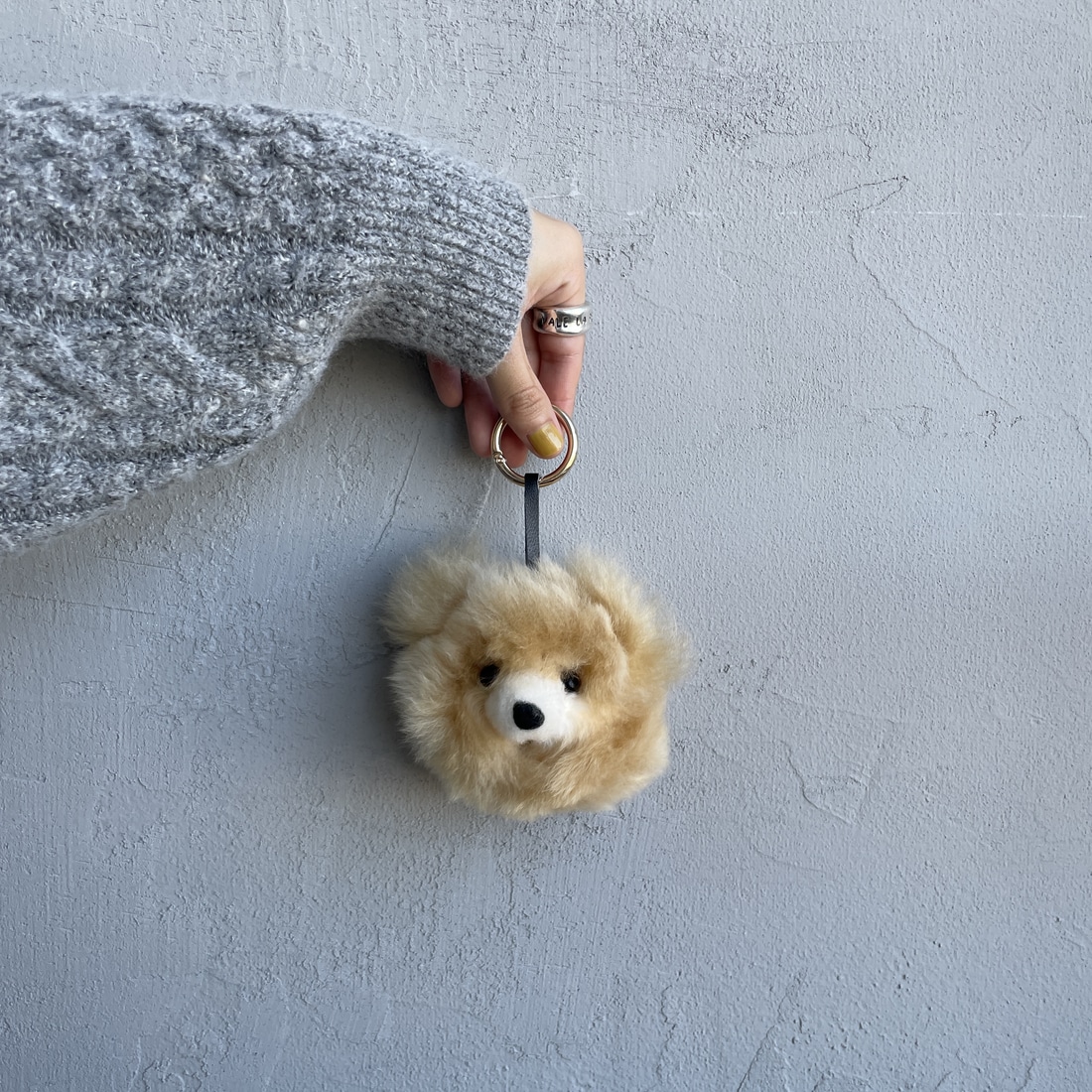 COSY [コージー] ベビーアルパカ スモールベアヘッドキーリング [KH-EV-SB-H] BE BEIGE