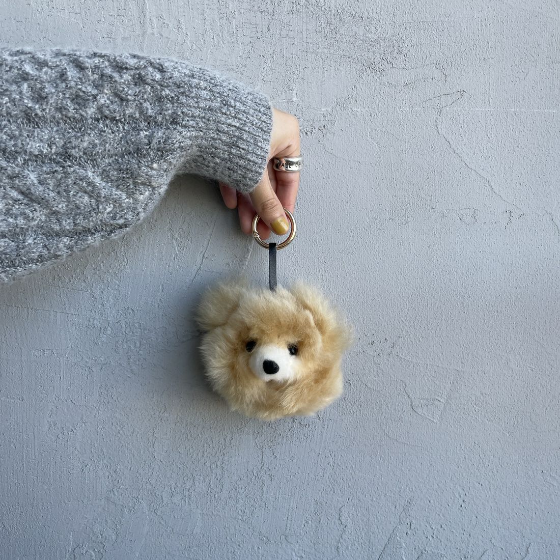 COSY [コージー] ベビーアルパカ スモールベアヘッドキーリング [KH-EV-SB-H] BE BEIGE