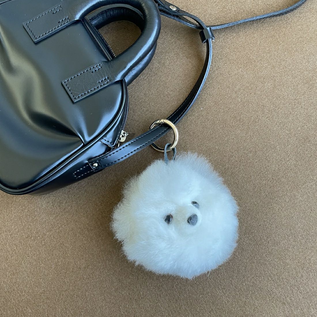 COSY [コージー] ベビーアルパカ スモールベアヘッドキーリング [KH-EV-SB-H] WH WHITE