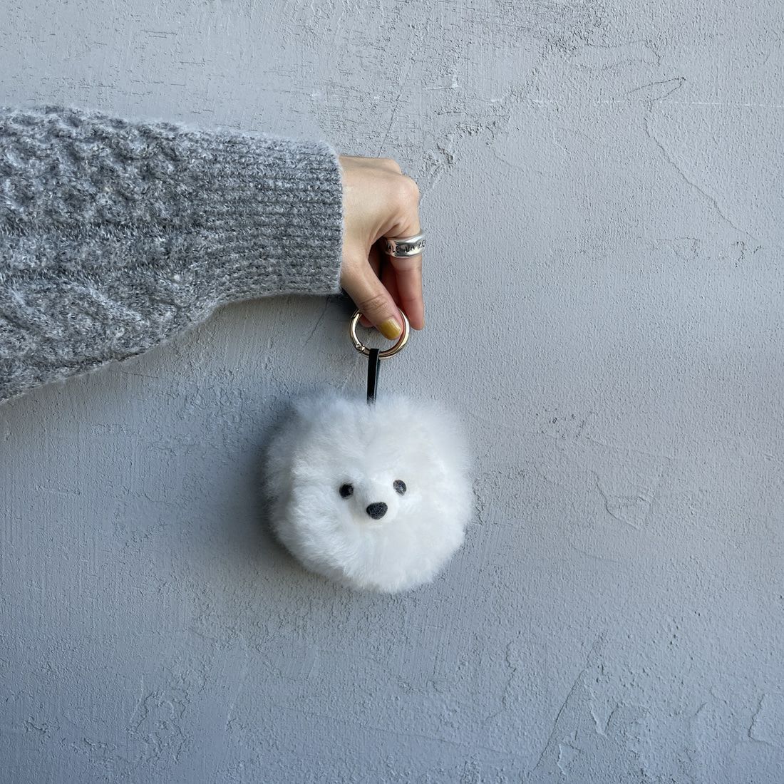 COSY [コージー] ベビーアルパカ スモールベアヘッドキーリング [KH-EV-SB-H] WH WHITE