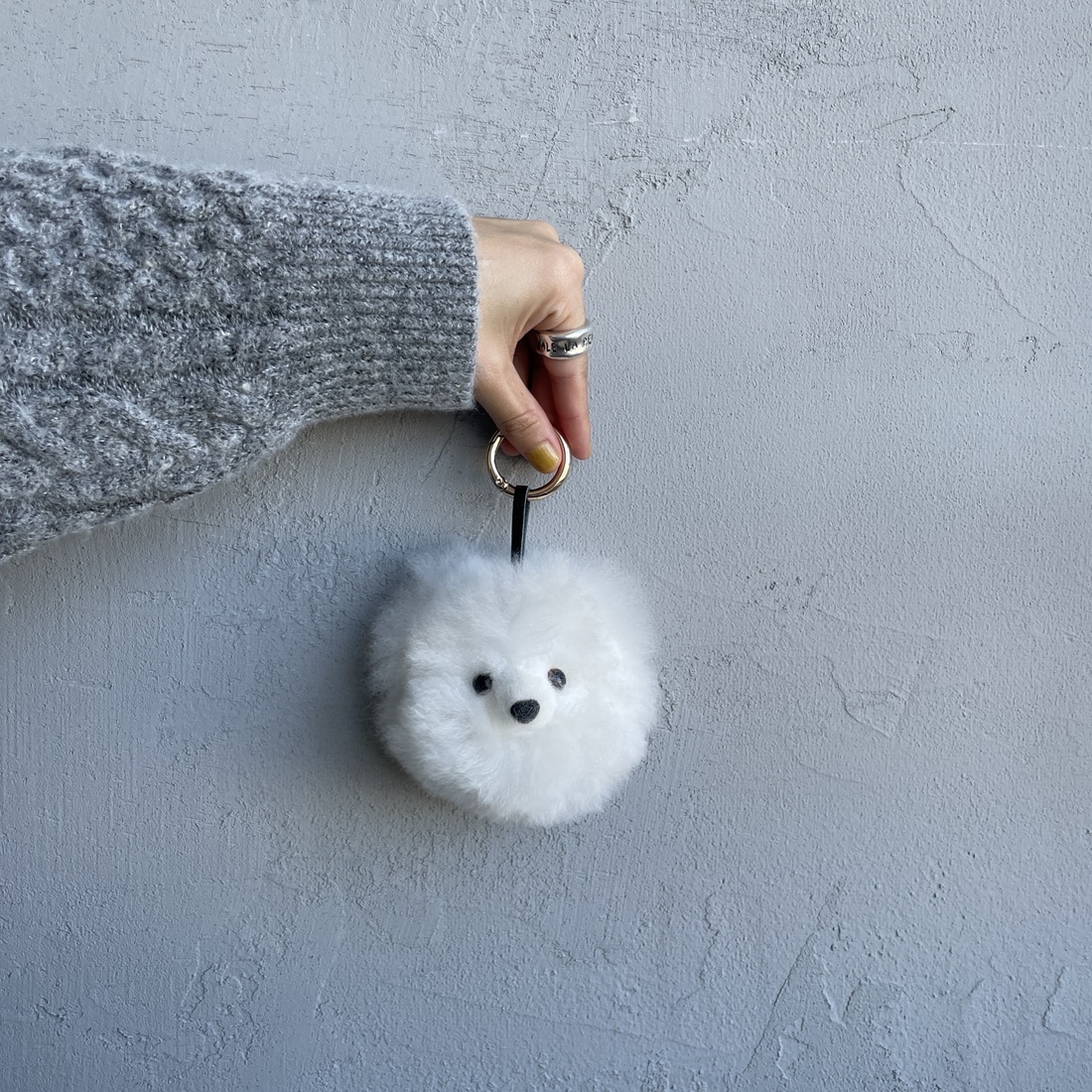 COSY [コージー] ベビーアルパカ スモールベアヘッドキーリング [KH-EV-SB-H] WH WHITE