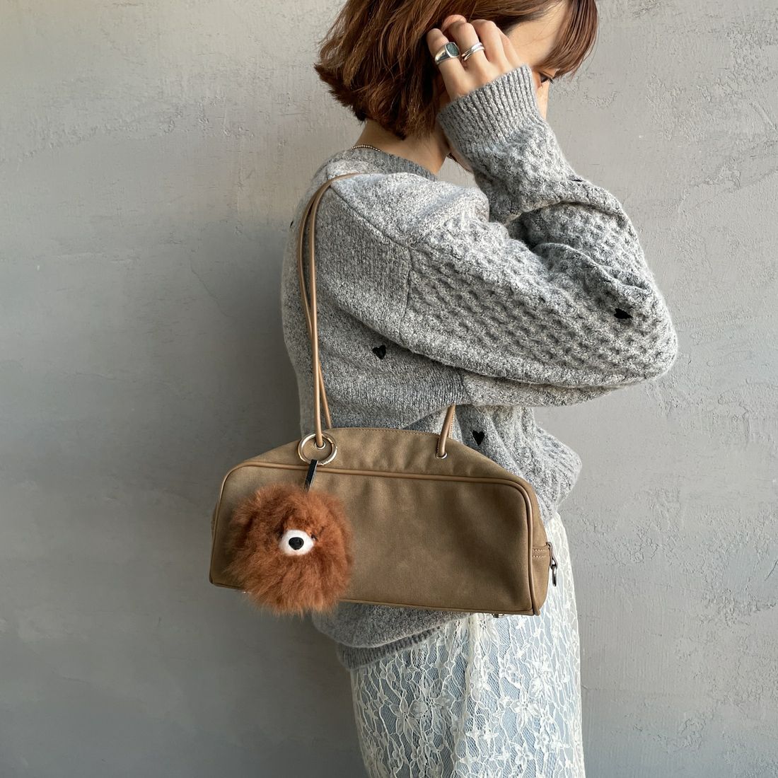 COSY [コージー] ベビーアルパカ スモールベアヘッドキーリング [KH-EV-SB-H] MB MID BRO