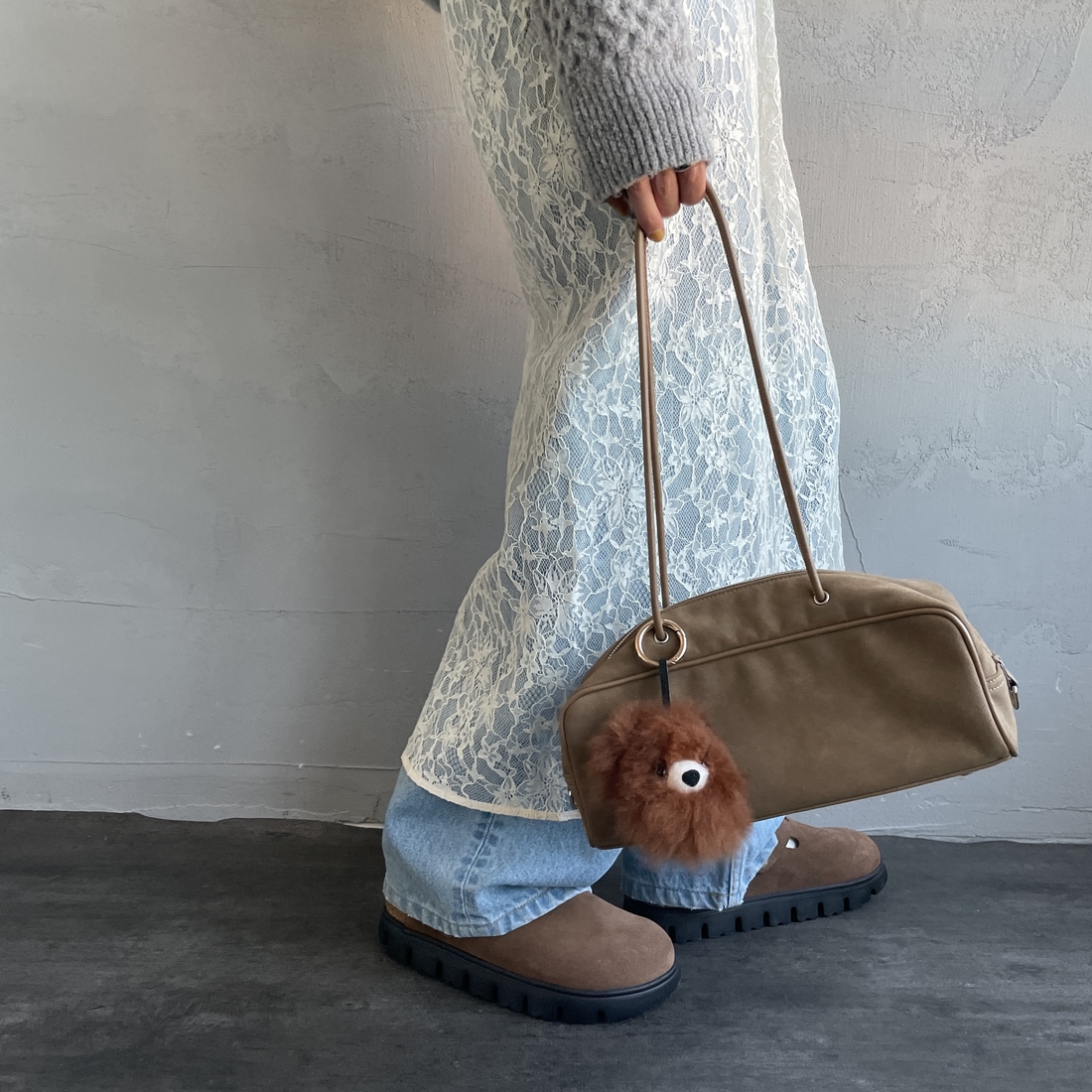 COSY [コージー] ベビーアルパカ スモールベアヘッドキーリング [KH-EV-SB-H] MB MID BRO