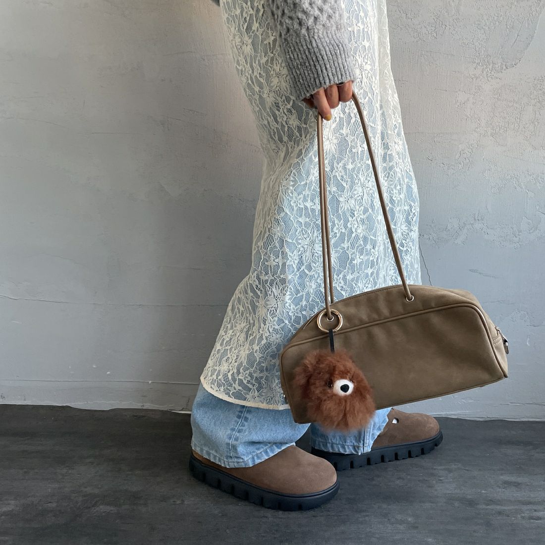 COSY [コージー] ベビーアルパカ スモールベアヘッドキーリング [KH-EV-SB-H] MB MID BRO