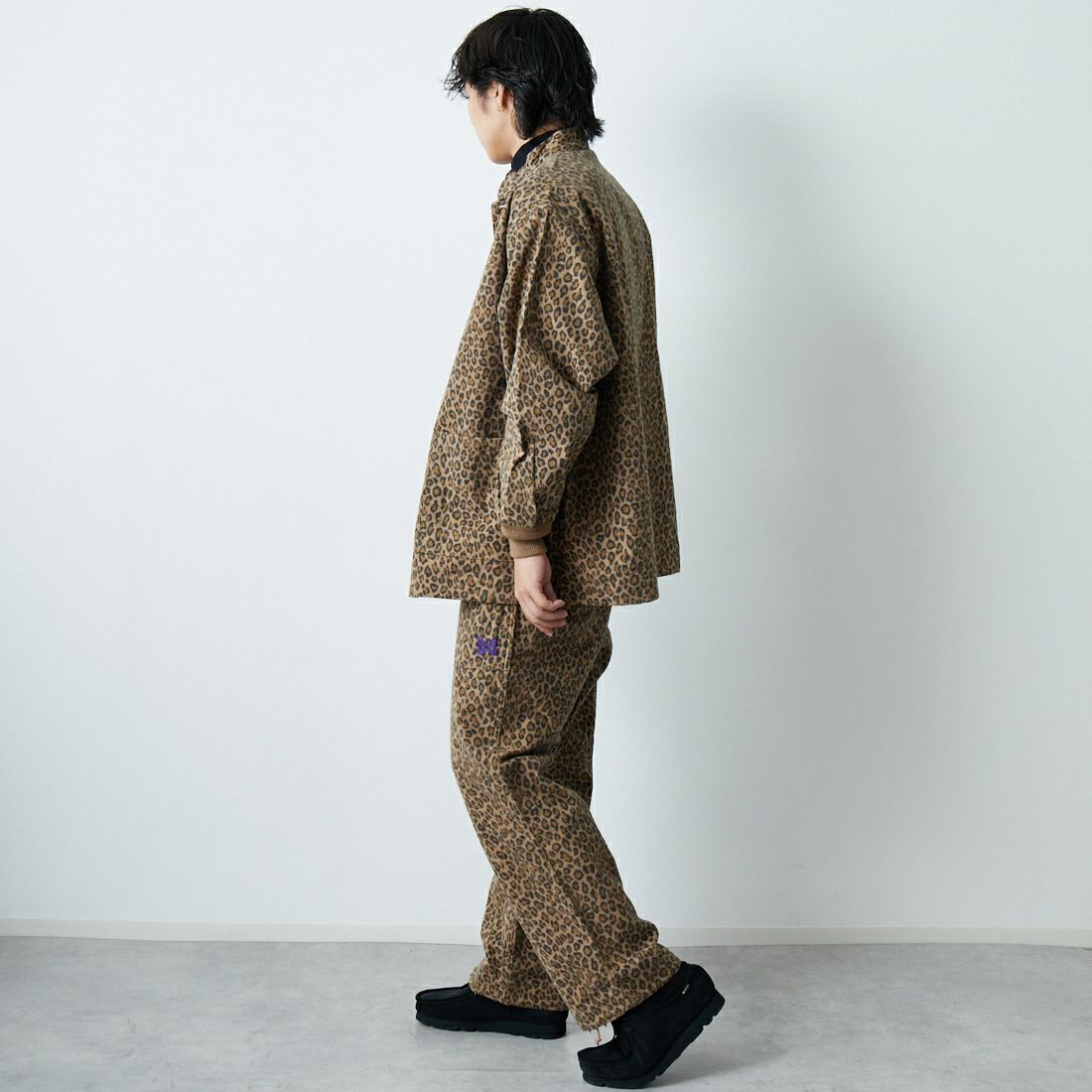 Needles [ニードルズ] レオパード柄アーミーシャツ [RW220] LEOPAARD &&モデル身長：179cm 着用サイズ：M&&