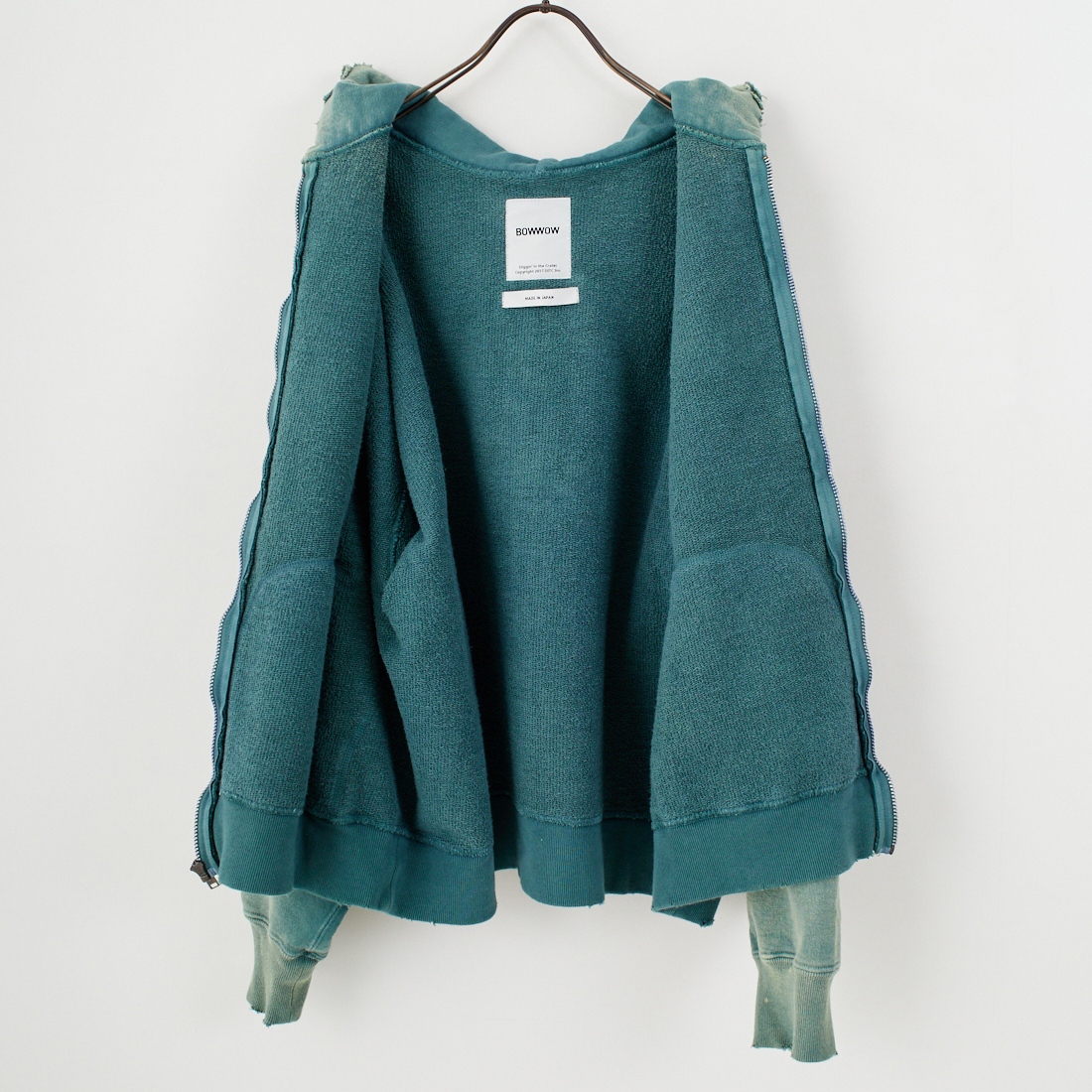 BOW WOW [バウワウ] アーミーエイジドジップフーディ [BW252-AZH] AGED GREEN