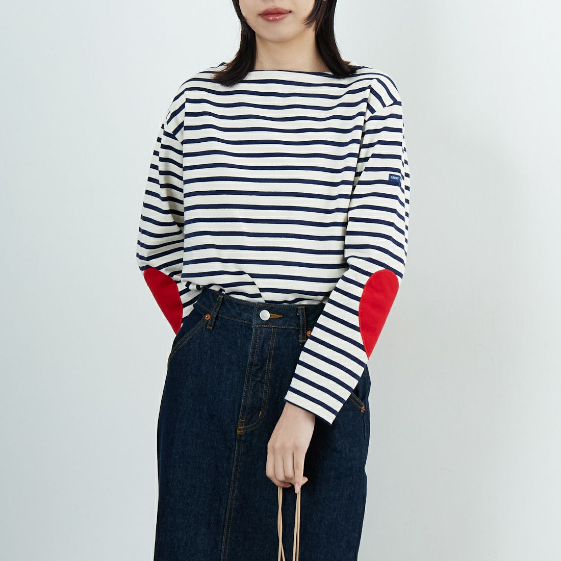 ST.JAMES [セントジェームス] ウエッソン ハートエルボーパッチ [24JCOUES-COUD] ECR/MAR TU &&モデル身長：162cm 着用サイズ：3&&