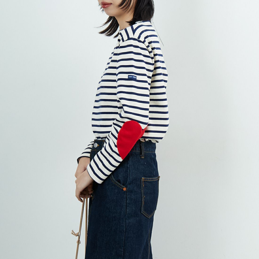 ST.JAMES [セントジェームス] ウエッソン ハートエルボーパッチ [24JCOUES-COUD] ECR/MAR TU &&モデル身長：162cm 着用サイズ：3&&