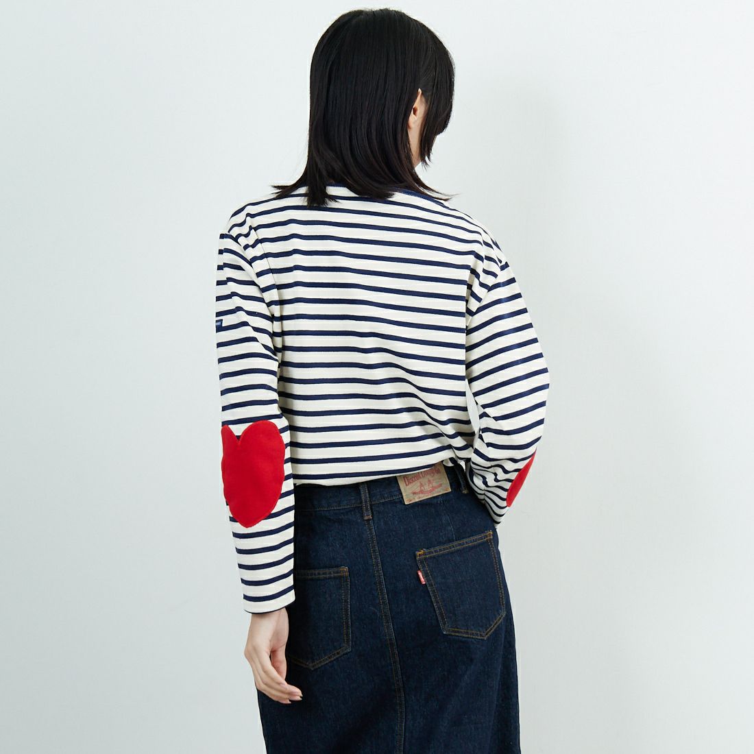 ST.JAMES [セントジェームス] ウエッソン ハートエルボーパッチ [24JCOUES-COUD] ECR/MAR TU &&モデル身長：162cm 着用サイズ：3&&