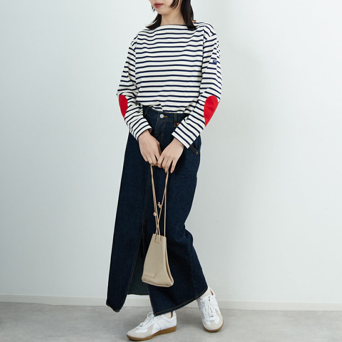 ST.JAMES [セントジェームス] ウエッソン ハートエルボーパッチ [24JCOUES-COUD] ECR/MAR TU &&モデル身長：162cm 着用サイズ：3&&