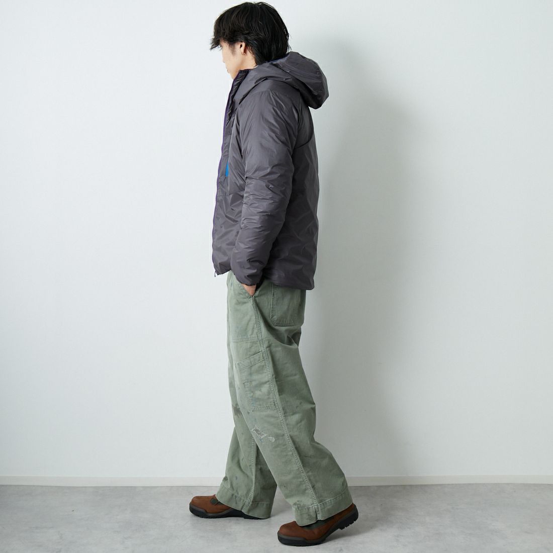 BOW WOW [バウワウ] リペアード USAFメカニックパンツ [BW252-RUMP] AGED S GRN &&モデル身長：179cm 着用サイズ：XL&&