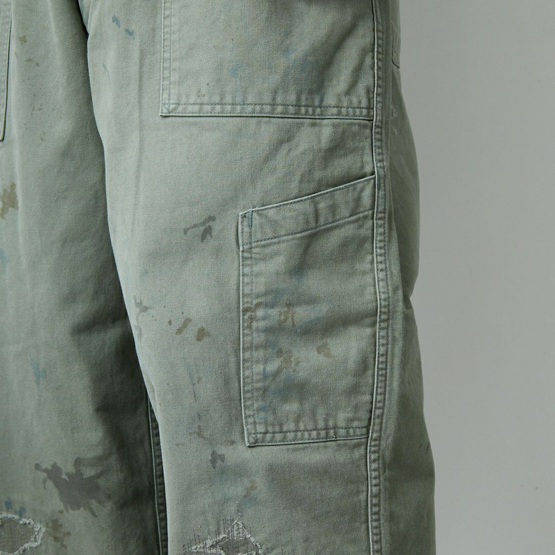 BOW WOW [バウワウ] リペアード USAFメカニックパンツ [BW252-RUMP] AGED S GRN