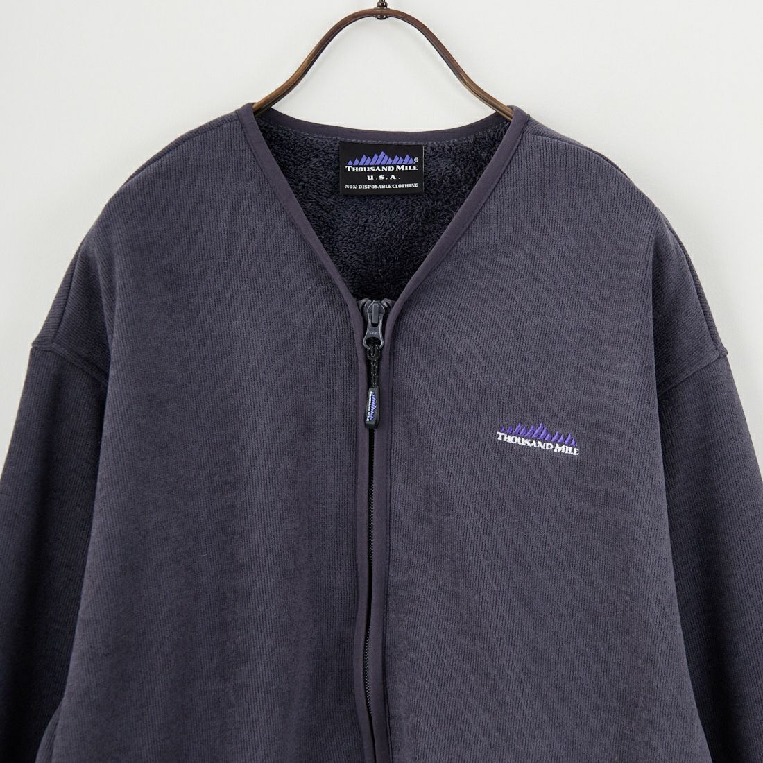 THOUSAND MILE [サウザンド マイル] ニットフリースジップカーディガン [TM252KF00160] 19 CHARCOA