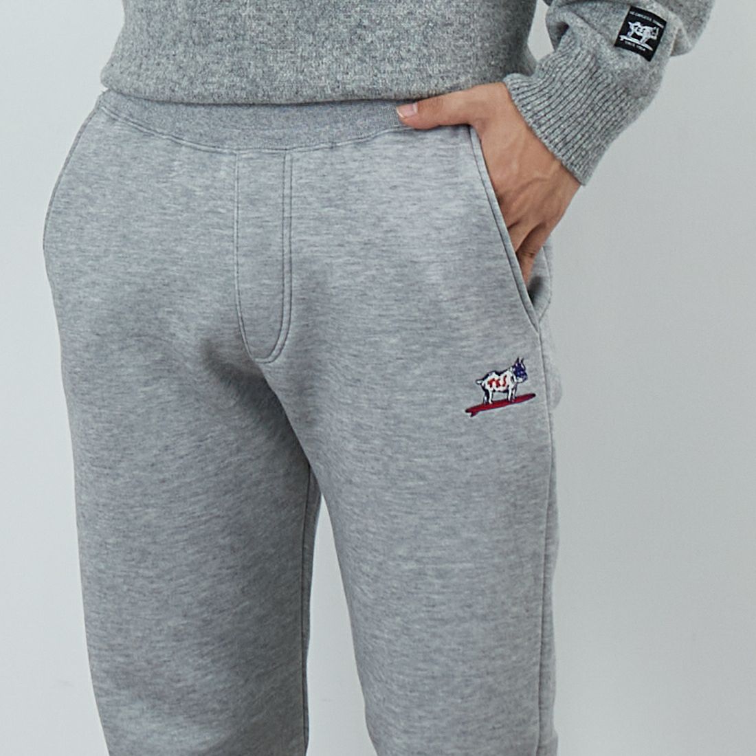 The Endless Summer [エンドレスサマー] サーフファブリックスリムパンツ [FH-25774315] 03 MIX GRY &&モデル身長：179cm 着用サイズ：L&&