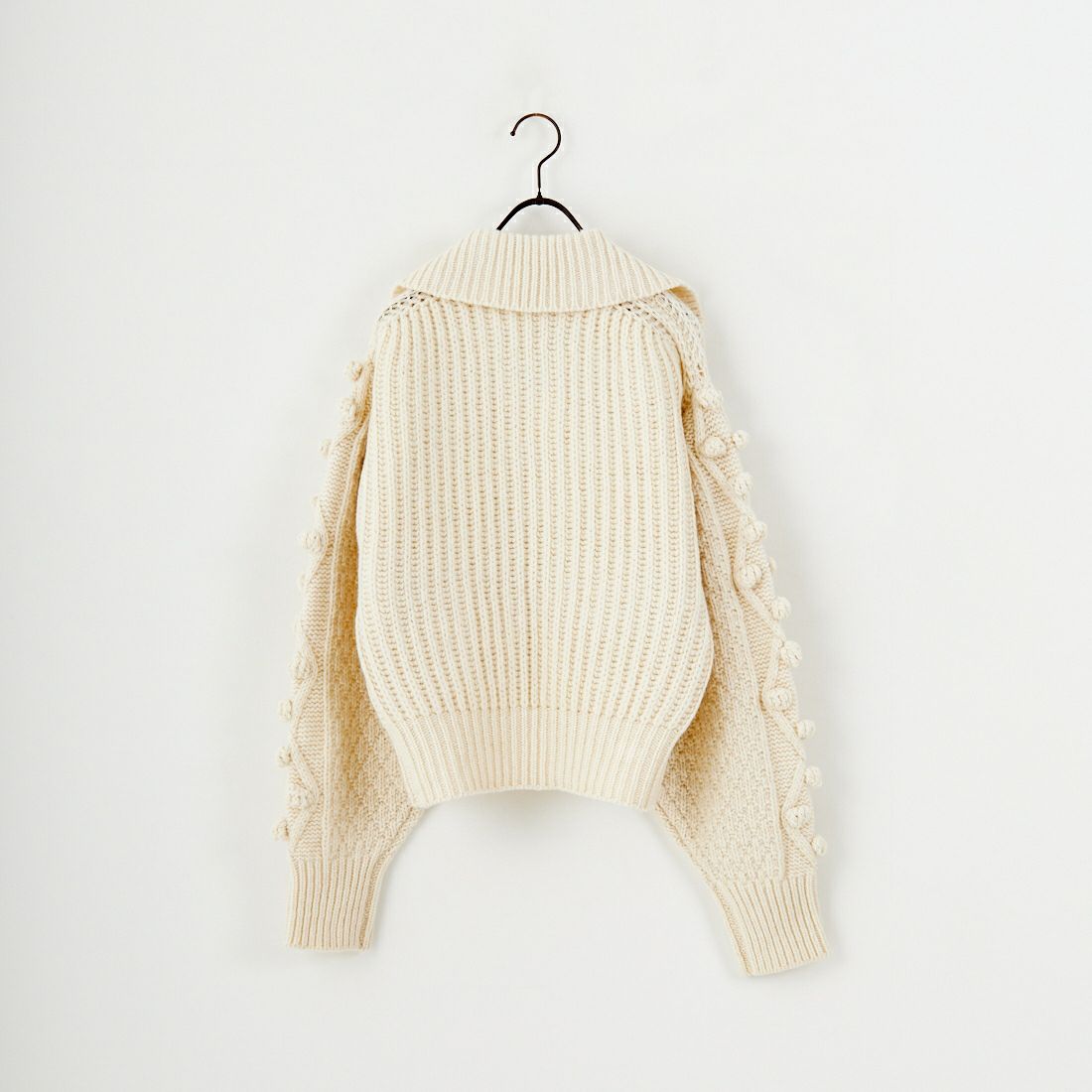 HOLIDAY [ホリデイ] ウールポンポン ジップアップニットジャケット [25204030] WHITE