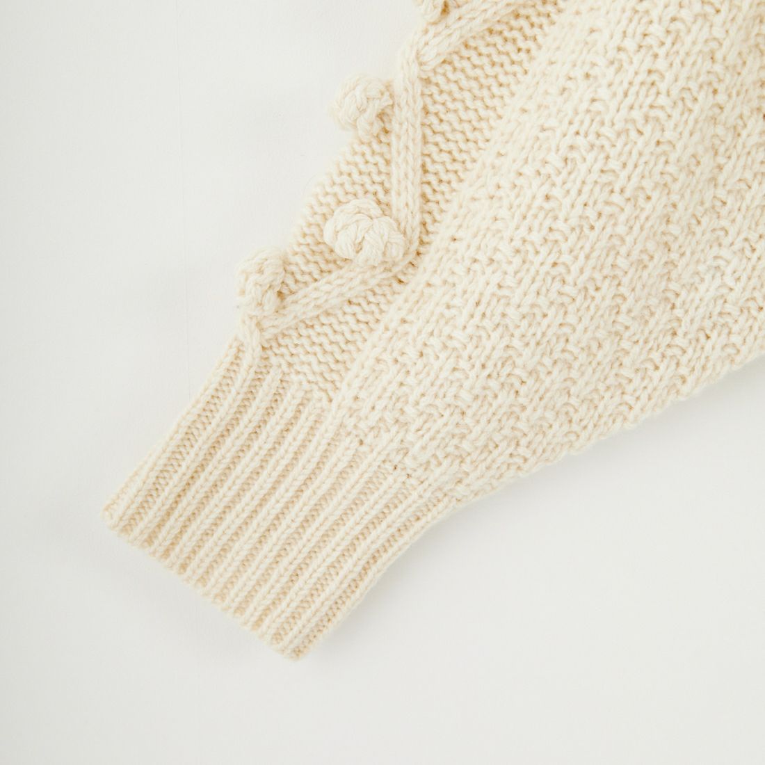 HOLIDAY [ホリデイ] ウールポンポン ジップアップニットジャケット [25204030] WHITE