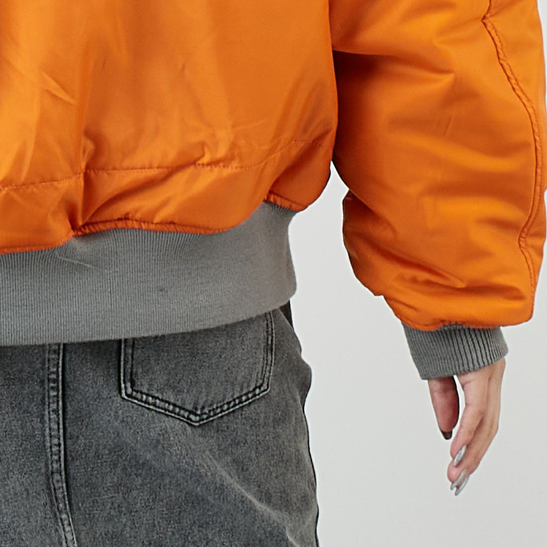 Jeans Factory Clothes [ジーンズファクトリークローズ] MA-1ジャケット [JFC-254-067] SAGE &&モデル身長：162cm 着用サイズ：S&&