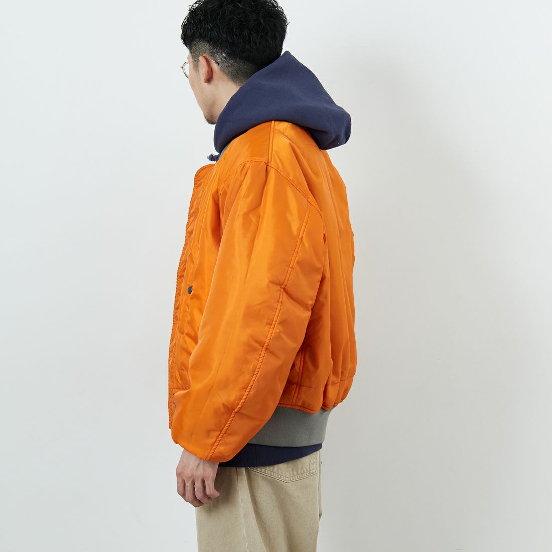 Jeans Factory Clothes [ジーンズファクトリークローズ] MA-1ジャケット [JFC-254-067] SAGE &&モデル身長：168cm 着用サイズ：M&&