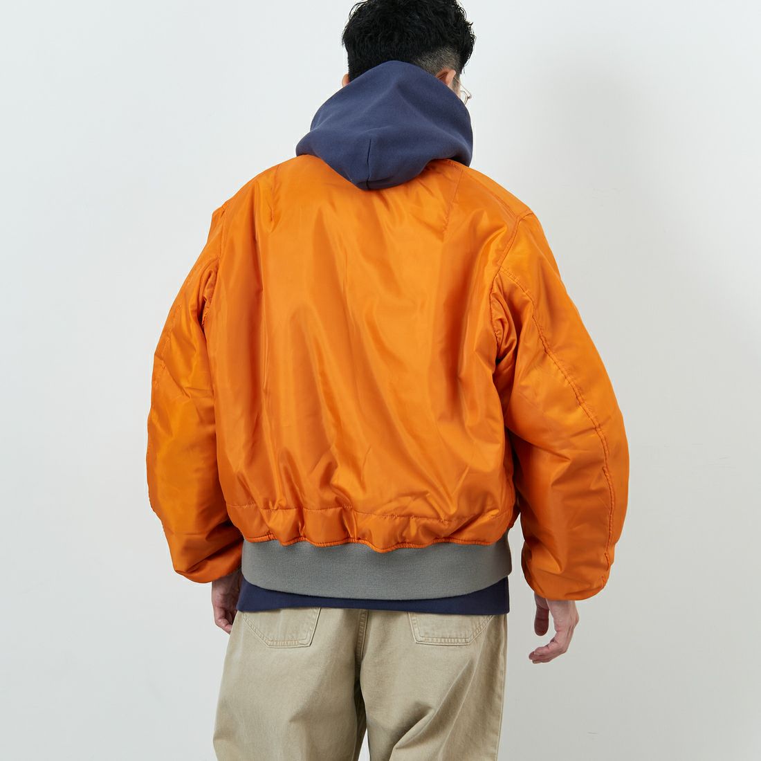 Jeans Factory Clothes [ジーンズファクトリークローズ] MA-1ジャケット [JFC-254-067] SAGE &&モデル身長：168cm 着用サイズ：M&&