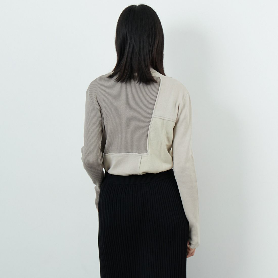 &g'aime [アンジェム] ブロック配色ニット [986-67019] ｸﾞﾚｰｼﾞｭ &&モデル身長：162cm 着用サイズ：F&&