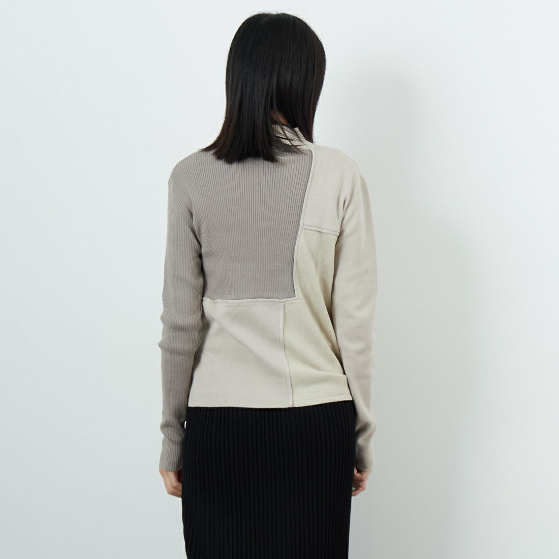 &g'aime [アンジェム] ブロック配色ニット [986-67019] ｸﾞﾚｰｼﾞｭ &&モデル身長：162cm 着用サイズ：F&&