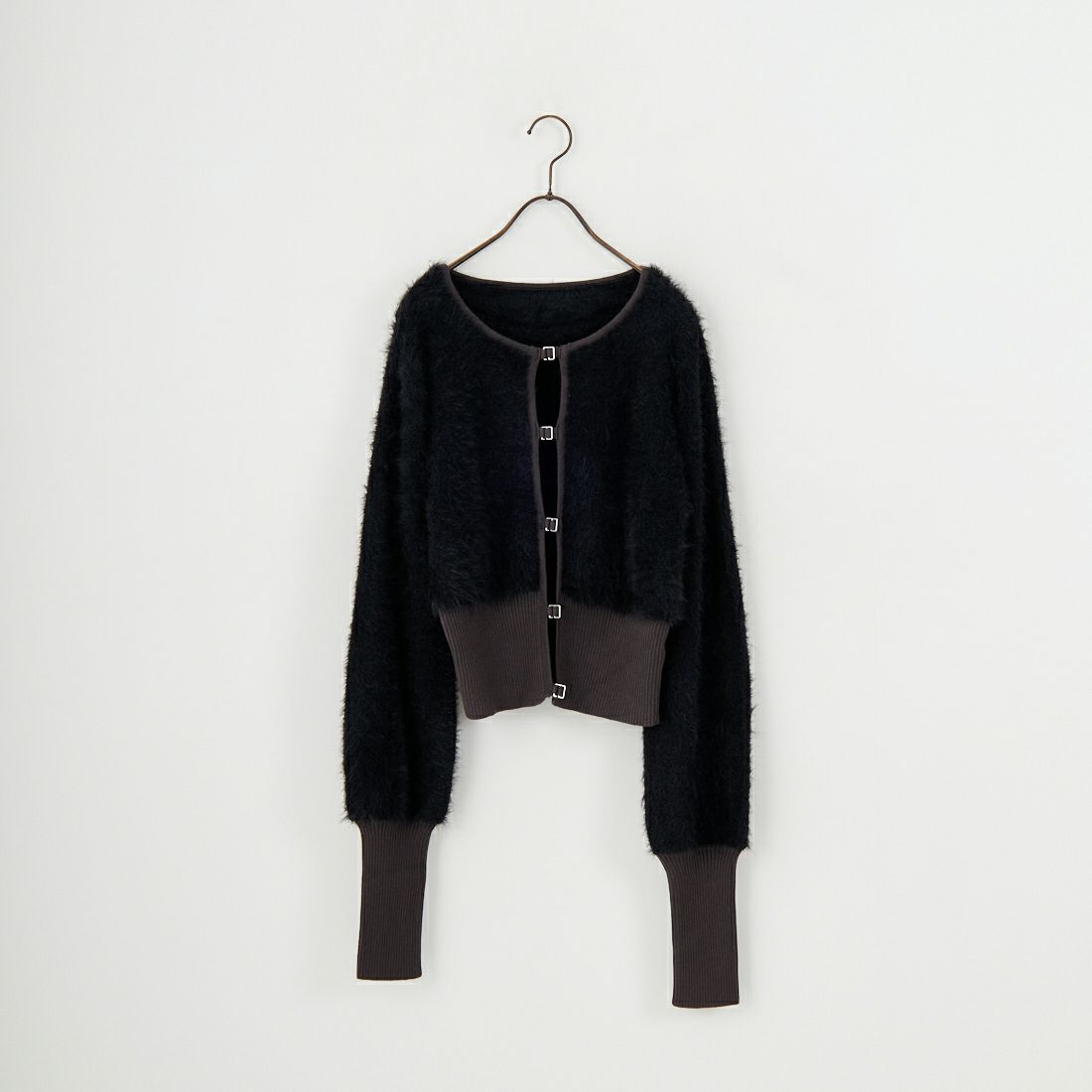 &g'aime [アンジェム] シャギーカーディガン [986-67026] ﾌﾞﾗｯｸ