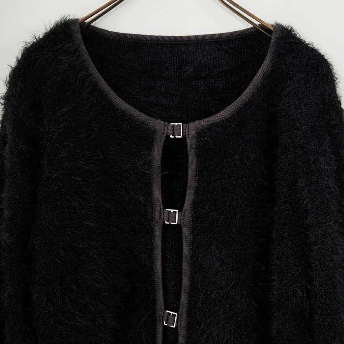 &g'aime [アンジェム] シャギーカーディガン [986-67026] ﾌﾞﾗｯｸ