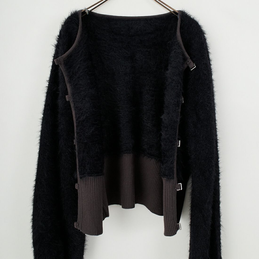 &g'aime [アンジェム] シャギーカーディガン [986-67026] ﾌﾞﾗｯｸ