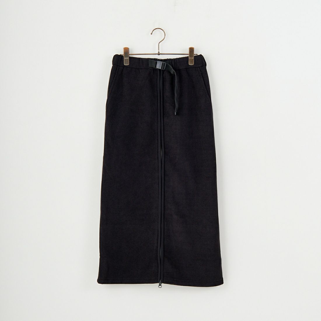 THOUSAND MILE [サウザンド マイル] ニットフリース フロントジップスカート [TM252KF00202] 09 BLACK