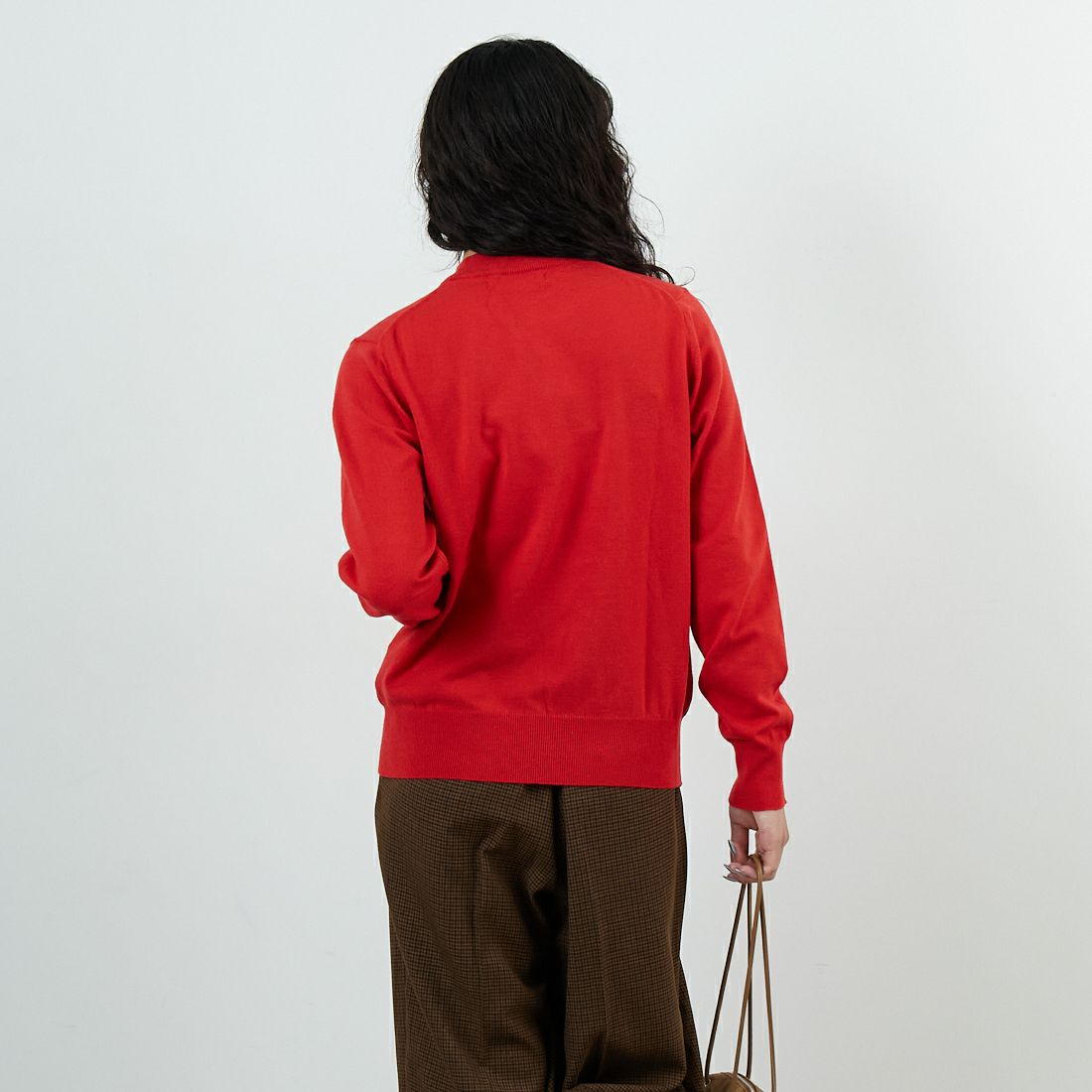 Jeans Factory Clothes [ジーンズファクトリークローズ] モックネックプルオーバーニット [25522030] 101 RED &&モデル身長：162cm 着用サイズ：F&&