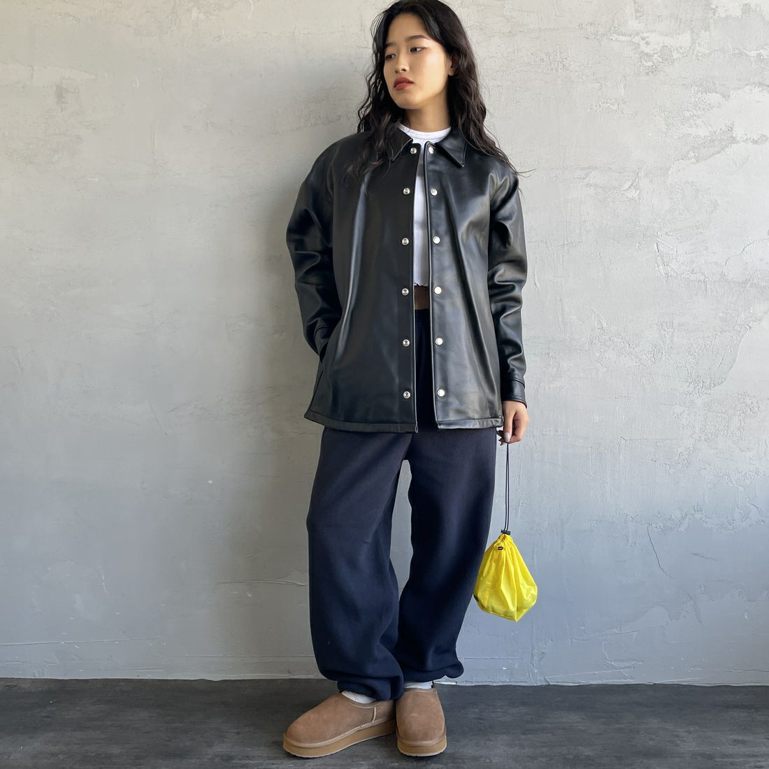 TODAYFUL [トゥデイフル] イージーフリースパンツ [12520720] NVY &&モデル身長：162cm 着用サイズ：36&&