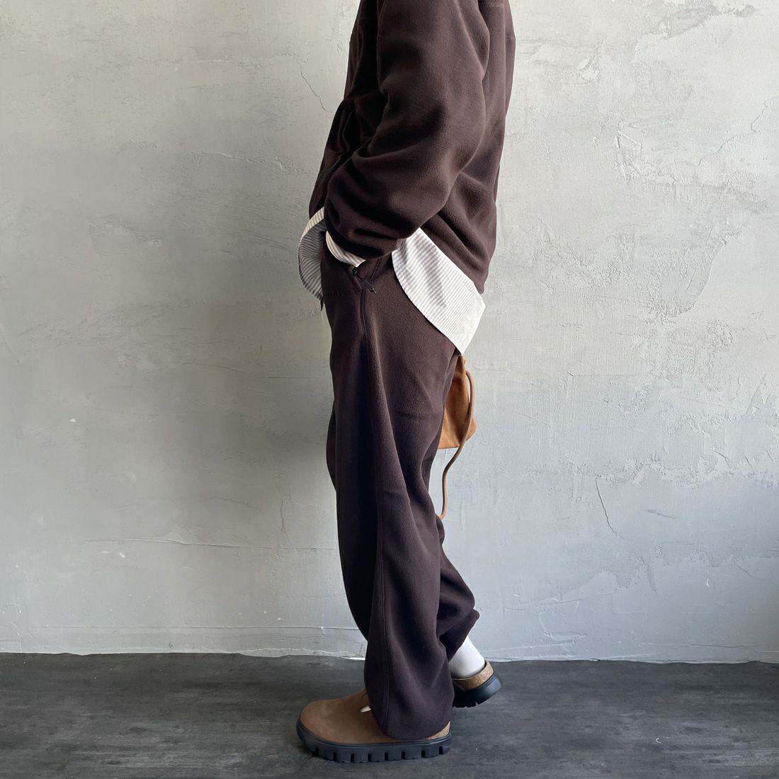 TODAYFUL [トゥデイフル] イージーフリースパンツ [12520720] D/BRN &&モデル身長：160cm 着用サイズ：36&&