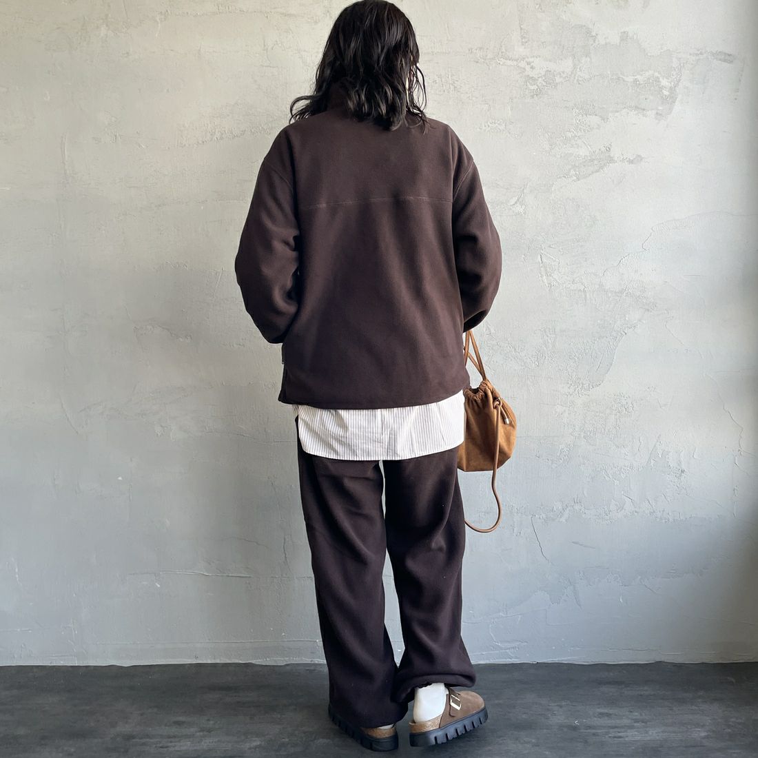 TODAYFUL [トゥデイフル] イージーフリースパンツ [12520720] D/BRN &&モデル身長：160cm 着用サイズ：36&&