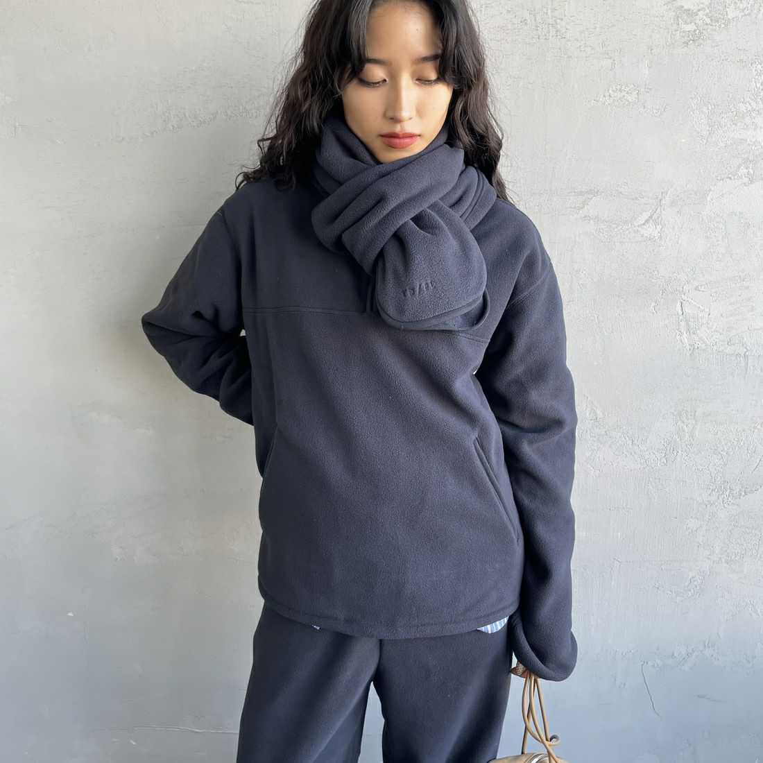 TODAYFUL [トゥデイフル] ハーフジップフリースプルオーバー [12520617] NVY &&モデル身長：162cm 着用サイズ：F&&