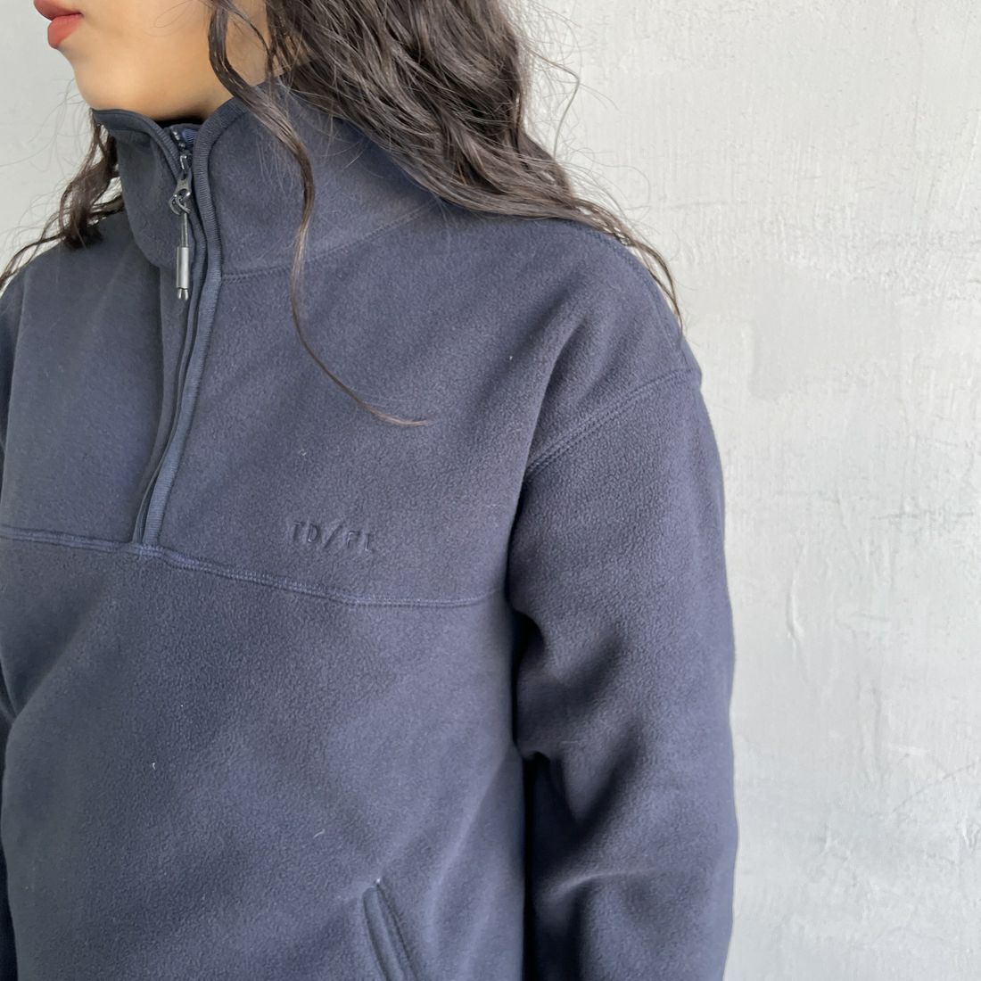 TODAYFUL [トゥデイフル] ハーフジップフリースプルオーバー [12520617] NVY &&モデル身長：162cm 着用サイズ：F&&