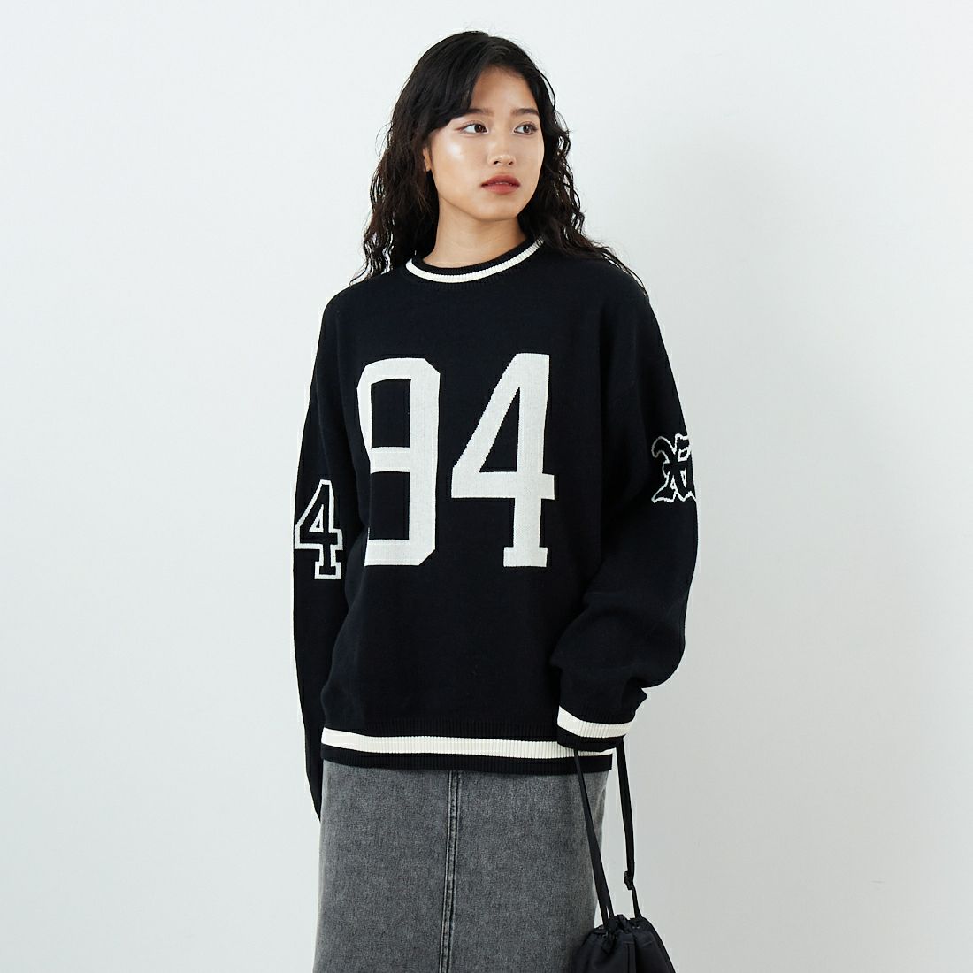 X-girl [エックスガール] ナンバリングジャガードニット [105254015005