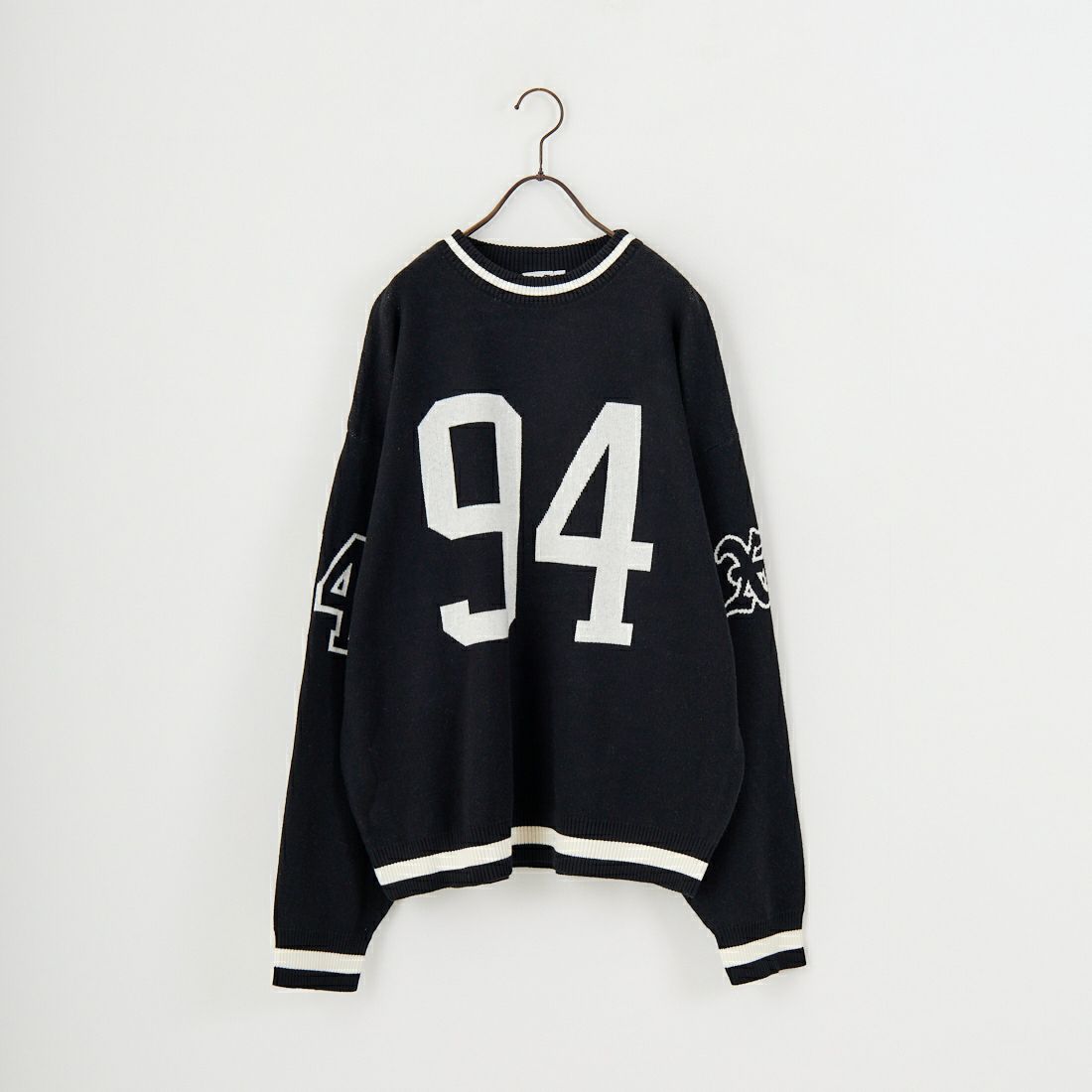 X-girl [エックスガール] ナンバリングジャガードニット [105254015005] BLACK