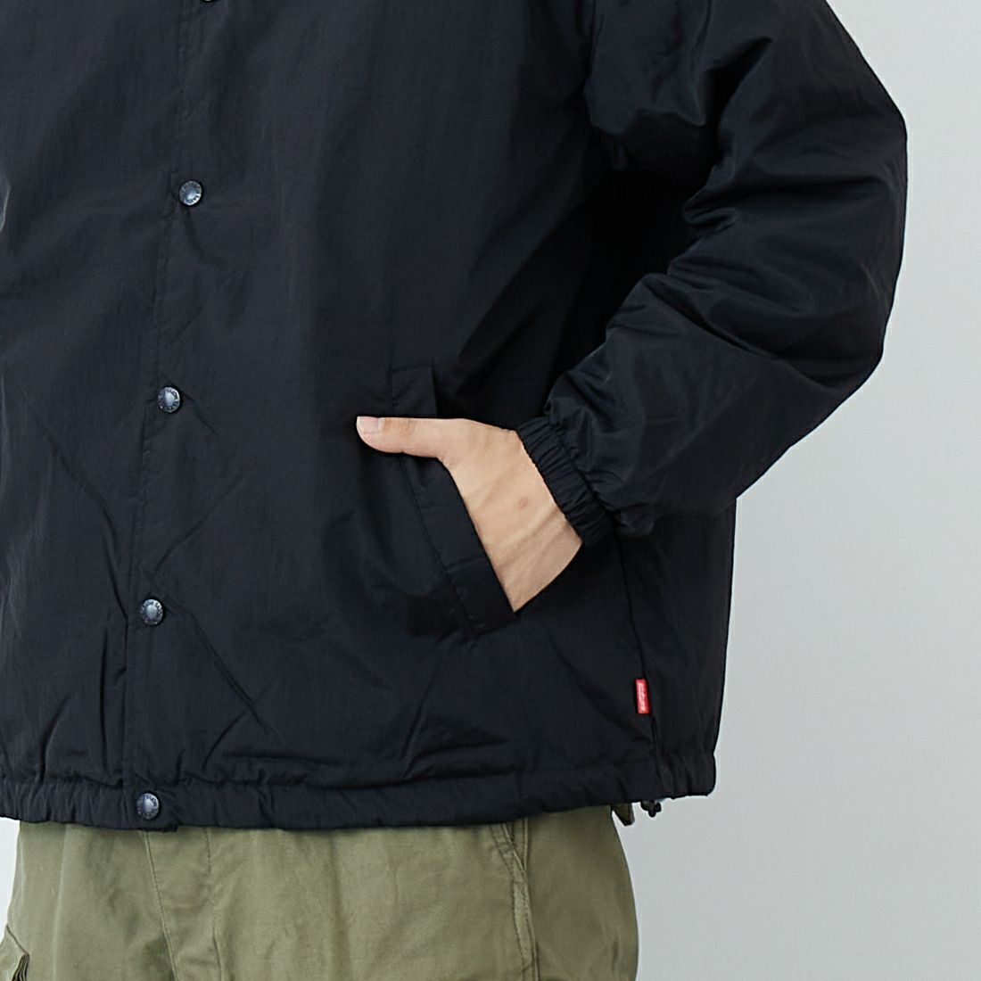 MANHATTAN PORTAGE [マンハッタンポーテージ] リバーシブル コーチダウンジャケット [25FW-MP-TAION08] 09 BLACK &&モデル身長：179cm 着用サイズ：M&&