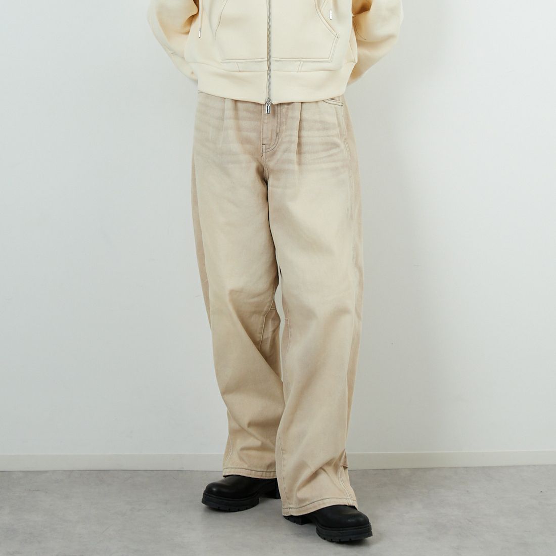 MAISON SPECIAL [メゾンスペシャル] 2WAYワイドコクーンパンツ [21252465706] BGE &&モデル身長：162cm 着用サイズ：36&&