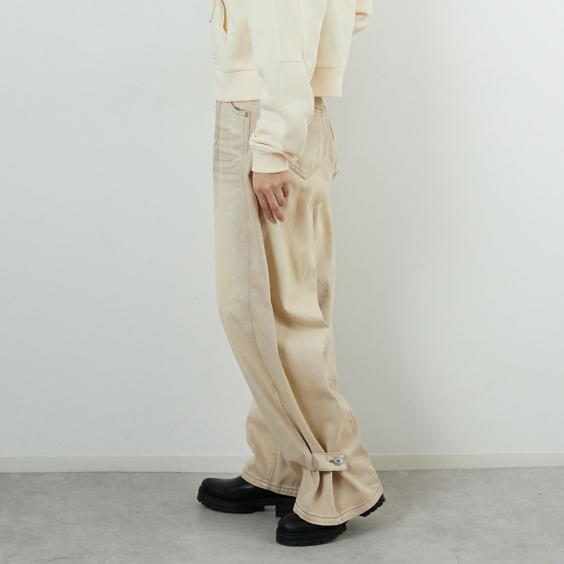 MAISON SPECIAL [メゾンスペシャル] 2WAYワイドコクーンパンツ [21252465706] BGE &&モデル身長：162cm 着用サイズ：36&&