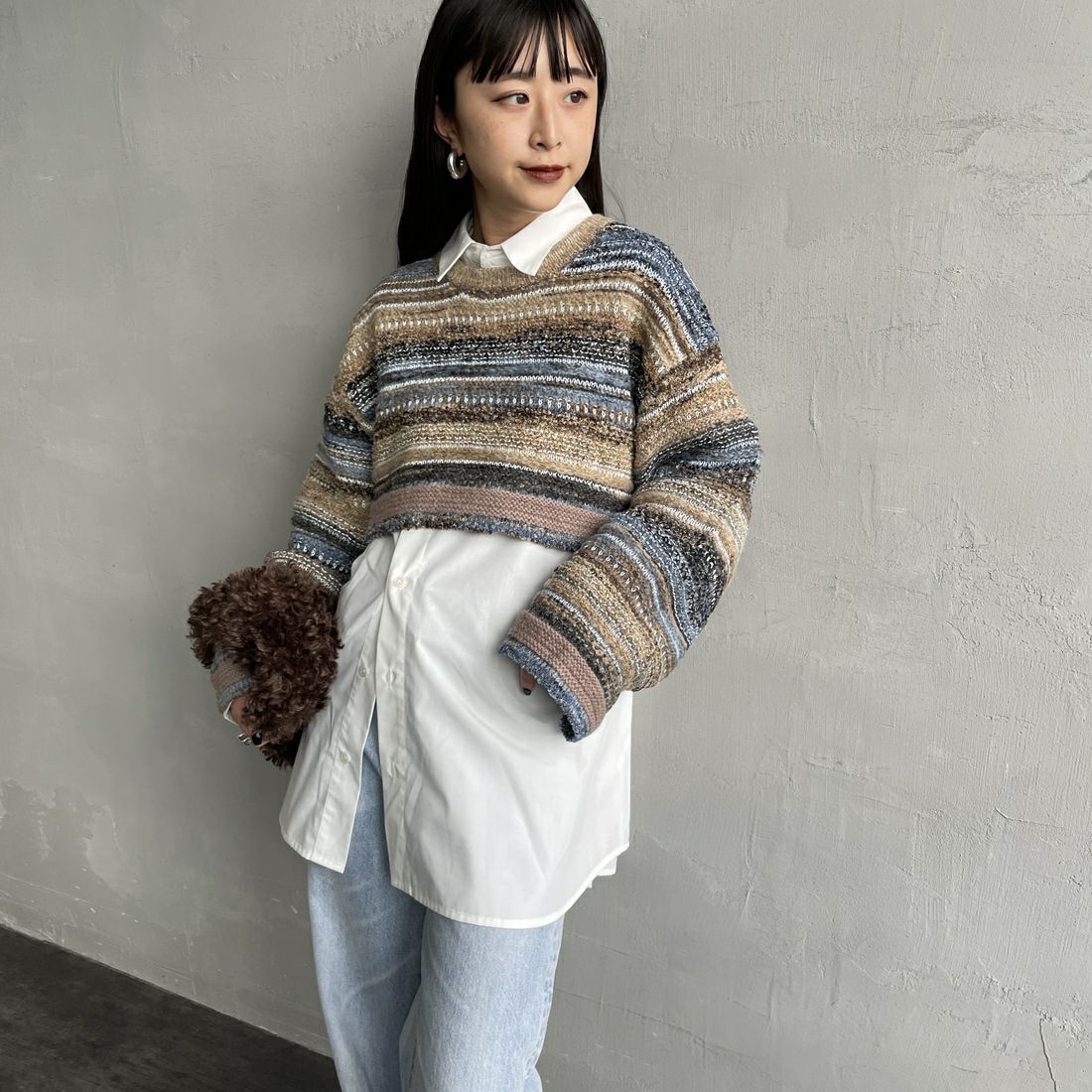 BLUE&&モデル身長：150cm 着用サイズ：F&&